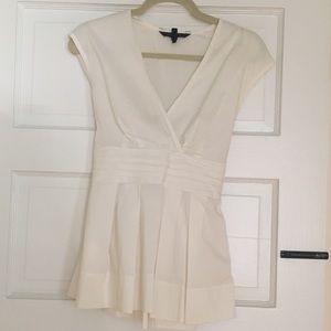 BCBG short sleeve pleated blouse